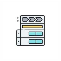 A server with a computer and a file vector