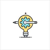 A light bulb with gears inside it vector