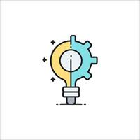 A light bulb with gears inside it vector