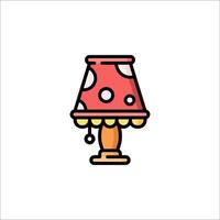 A red lamp with polka dots on it vector