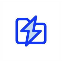A blue lightning bolt icon on a white background vector