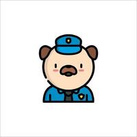 A cartoon police officer character with a hat vector