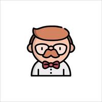 A man with a mustache and bow tie vector