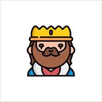 A cartoon king with a beard and mustache vector
