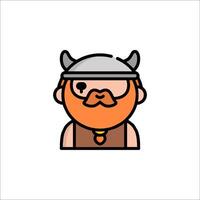 A cartoon viking with a beard and a beard vector