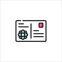 An icon of a letter with a red dot on it vector