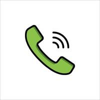 A phone icon with a green phone on it vector