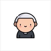 A cartoon character of a priest vector