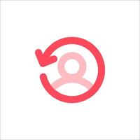 A red circle with a person in it vector