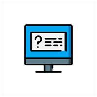 Computer monitor with question mark icon vector