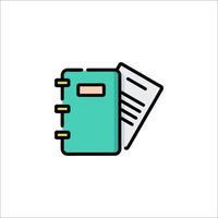 A notebook and a pen icon on a white background vector