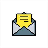 An email envelope icon with a yellow envelope vector