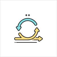 A line icon of an arrow going around a circle vector