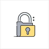 A lock icon with a key inside vector