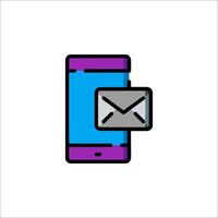 A phone with an envelope icon on it vector