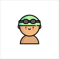 A cartoon character wearing a swim cap vector
