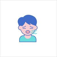 A man with a cold is blowing his nose vector