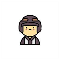 A cartoon character with a helmet on vector