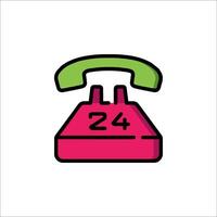 A telephone icon with the number 24 vector