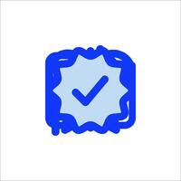 A blue check mark on a white background vector