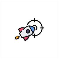 A rocket is flying through the air in a white background vector