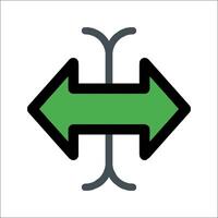 A green arrow pointing to the left and right vector