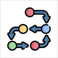 A diagram of a process with arrows and circles vector