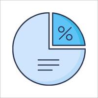 A pie chart icon with a percentage vector
