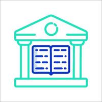 A book on a building icon vector