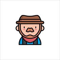 A cartoon man with a mustache and hat vector
