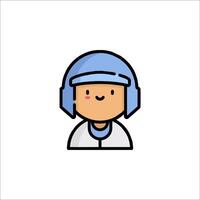 A cartoon character wearing a helmet vector