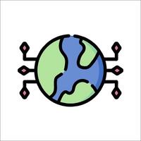 The earth is surrounded by a network of wires vector