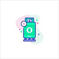 A green gas can with a lightning bolt on it vector