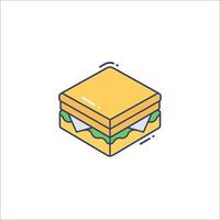 Sandwich icon in line style vector