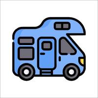 A blue camper van icon on a white background vector