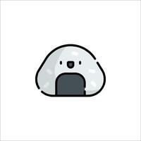 A white and black cartoon character with a face vector