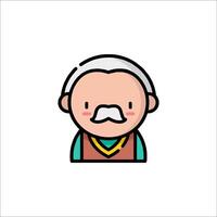 An old man with a mustache and a mustache vector