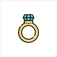 An illustration of a diamond ring vector