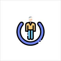 A man is standing in a circle with a key in his hand vector