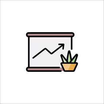 un planta en un maceta con un grafico en un blanco antecedentes vector