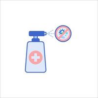 A bottle of hand sanitizer with a sign that says no germs vector
