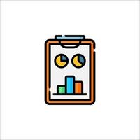 A clipboard with a bar graph on it vector