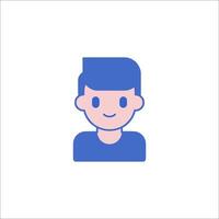 A blue avatar icon on a white background vector