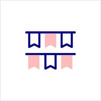 A blue and pink banner with two flags vector