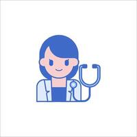 A woman with a stethoscope icon vector