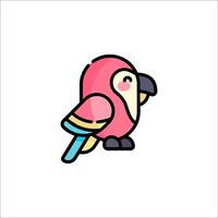 A cartoon parrot with a pink and blue beak vector