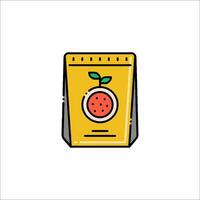A bag of watermelon with a leaf on it vector