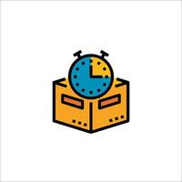 A clock on top of a box with a timer vector