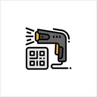 A black and white image of a bar code scanner vector