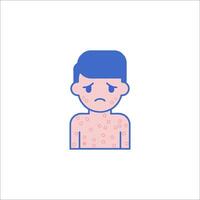A man with a rash on his chest vector